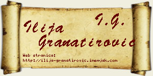 Ilija Granatirović vizit kartica